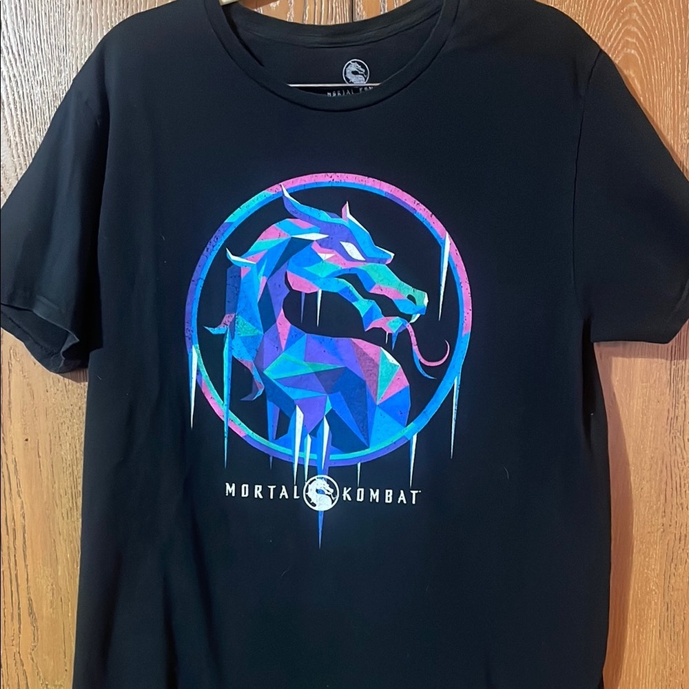 Black Mortal Kombat T-Shirt with Colorful Dragon Logo